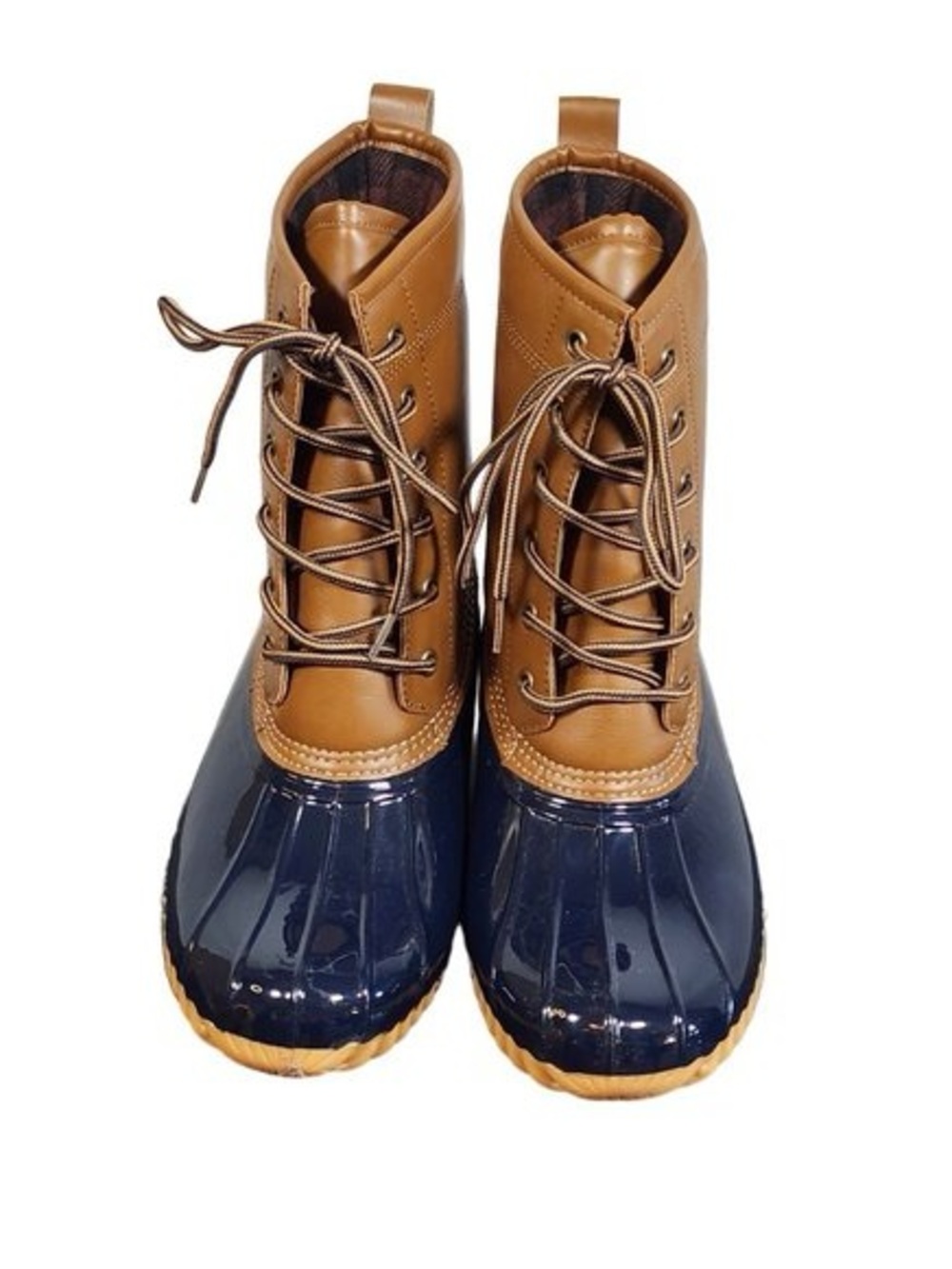 The Original Duck Boot Sporto Brown and Navy size 9 New condition